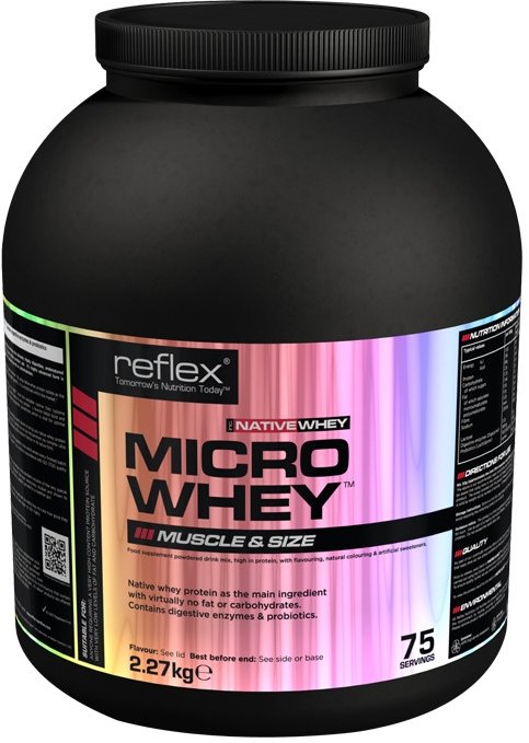 Syrovátkový izolát a koncentrát Reflex Nutrition Micro Whey Native, 2,27 kg
